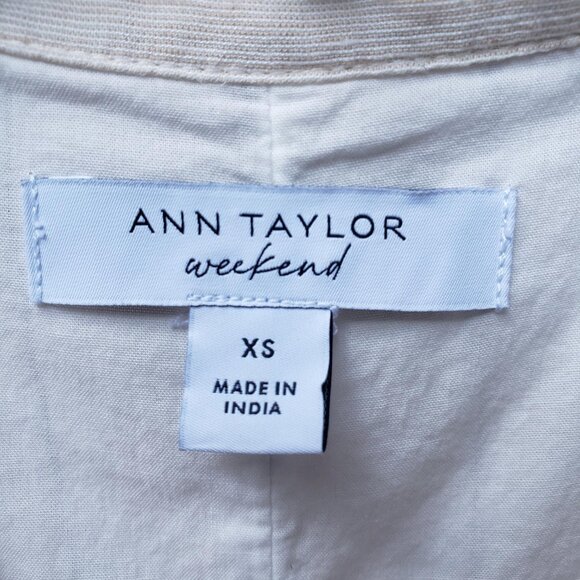 Ann Taylor Weekend Ruffle Striped Midi Dress - Picture 7 of 8